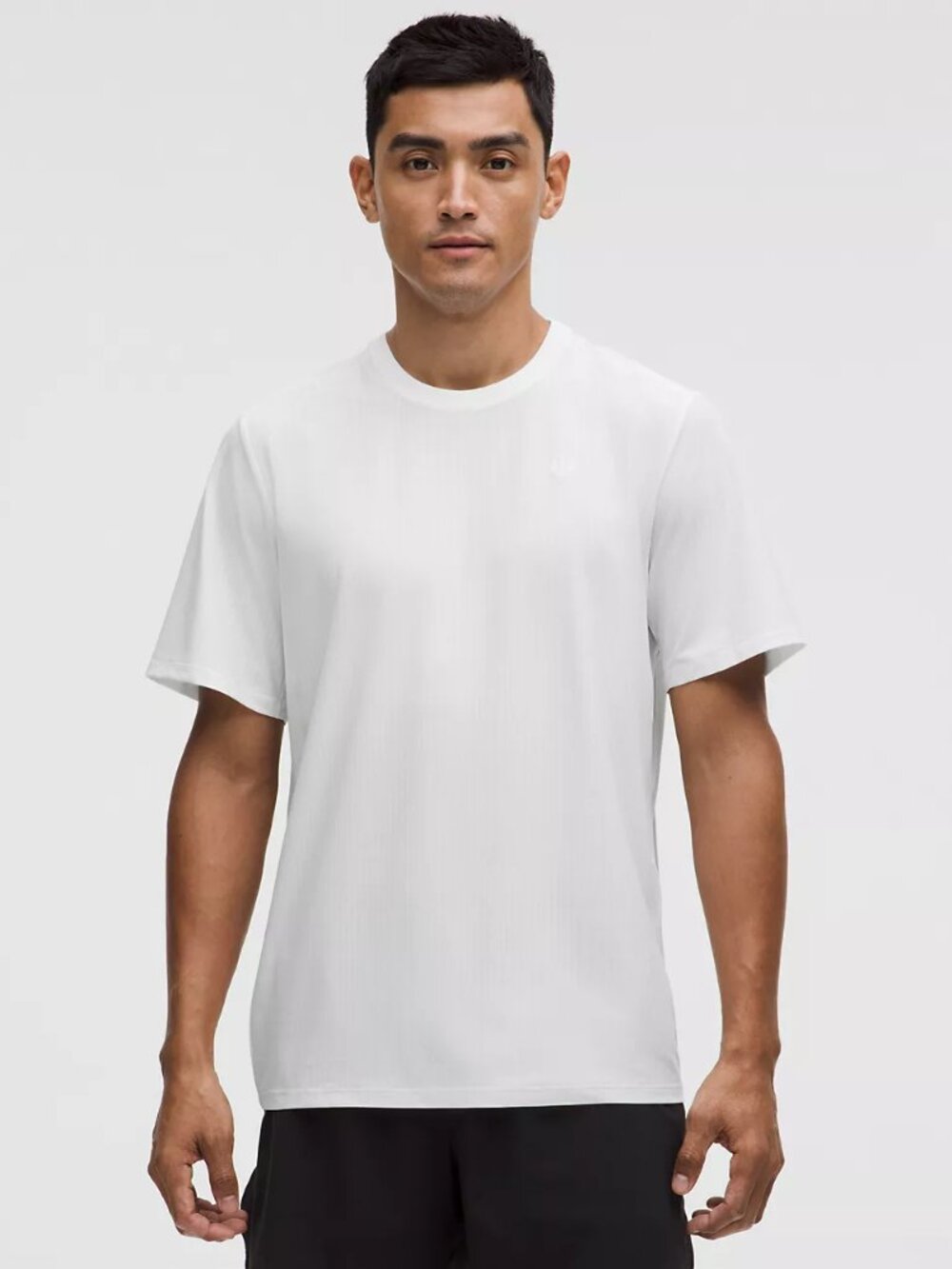UV-Protective Striped Mesh Tennis T-Shirt - White